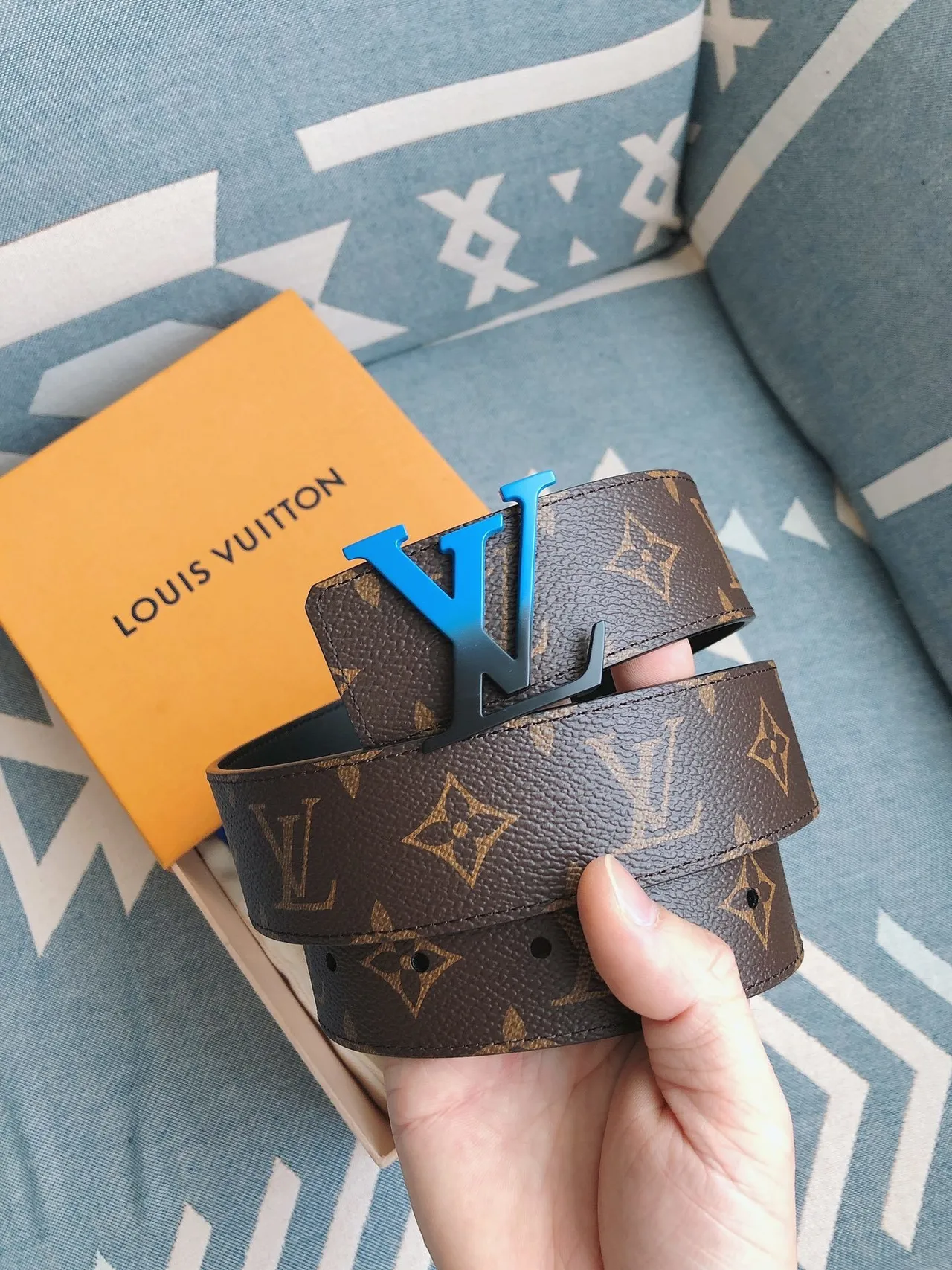 Louis Vuitton LV Initiales Monogram Coated Leather Belt 4