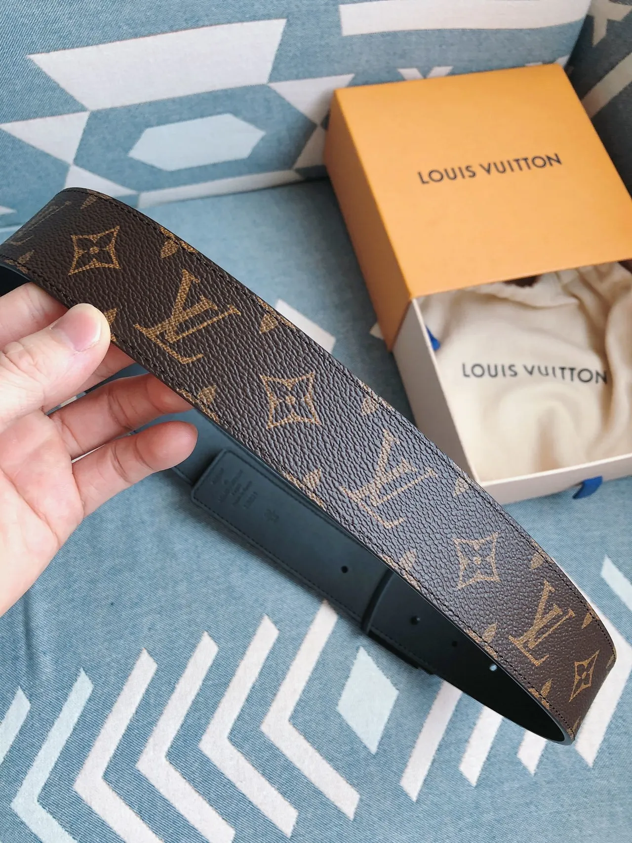 Louis Vuitton LV Initiales Monogram Coated Leather Belt 5