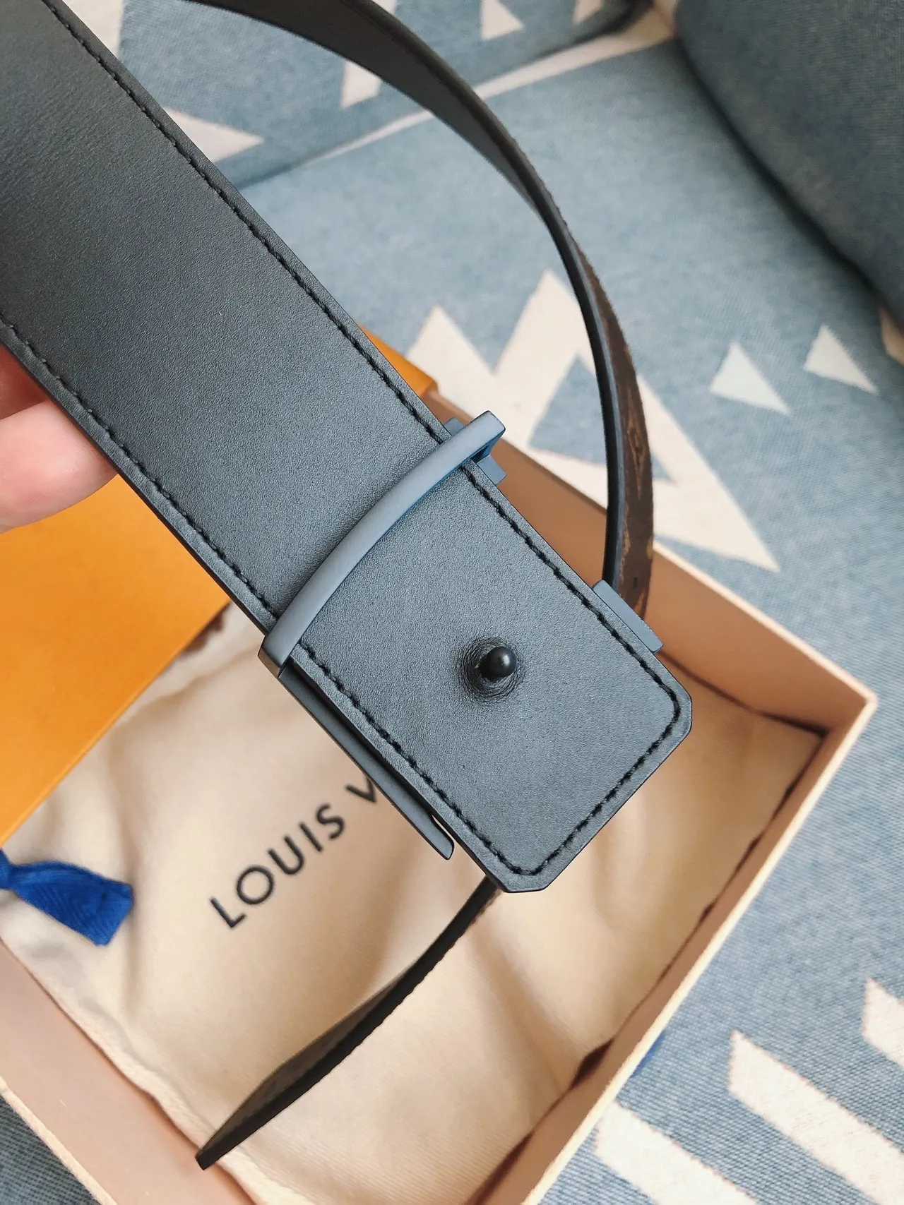 Louis Vuitton LV Initiales Monogram Coated Leather Belt 8