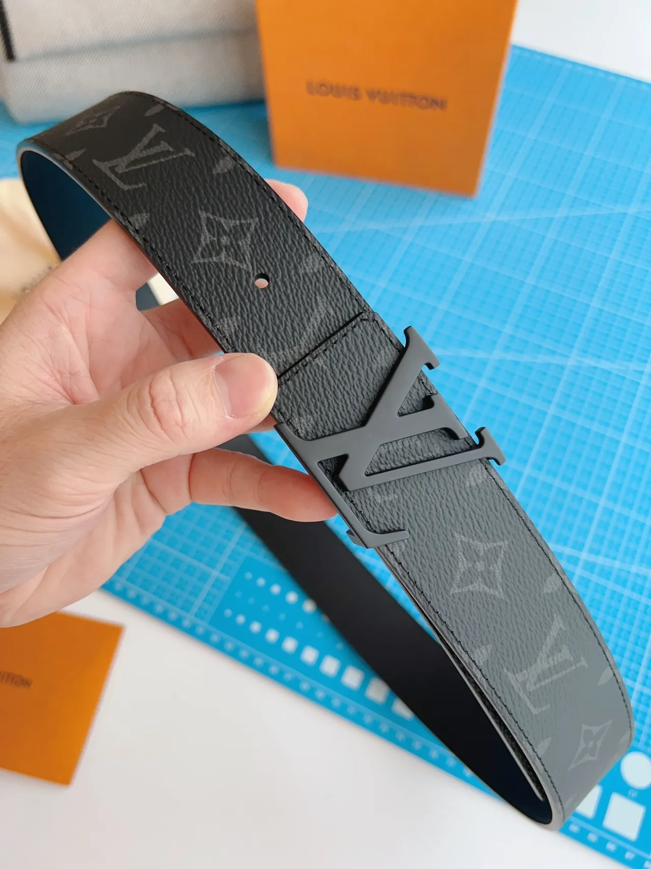Louis Vuitton LV Initiales Monogram Leather Belt 9