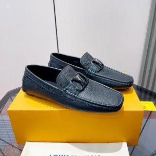Louis Vuitton LV 乐福鞋 海军 粒面皮革 金属扣 乐福鞋