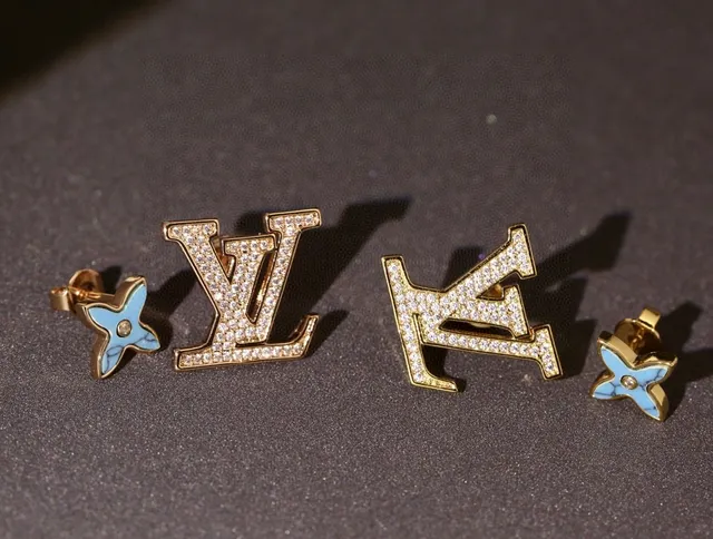 Louis Vuitton LV Monogram and Flower Stud Earrings 2