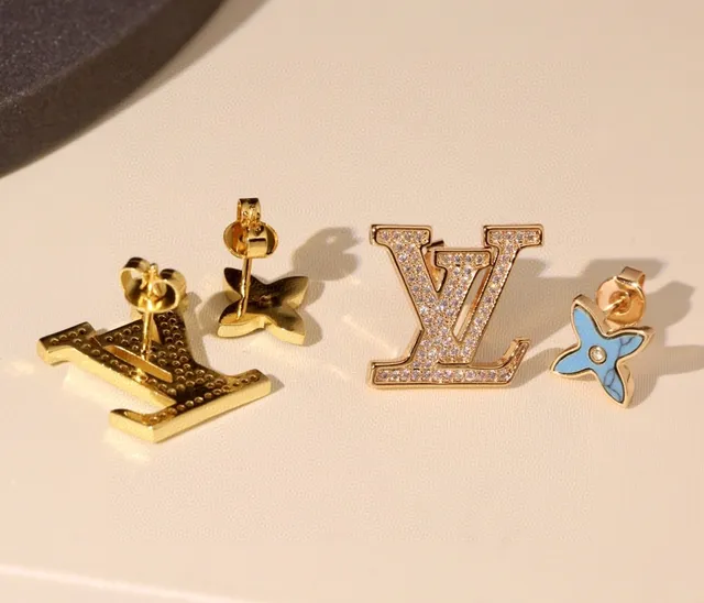 Louis Vuitton LV Monogram and Flower Stud Earrings 3