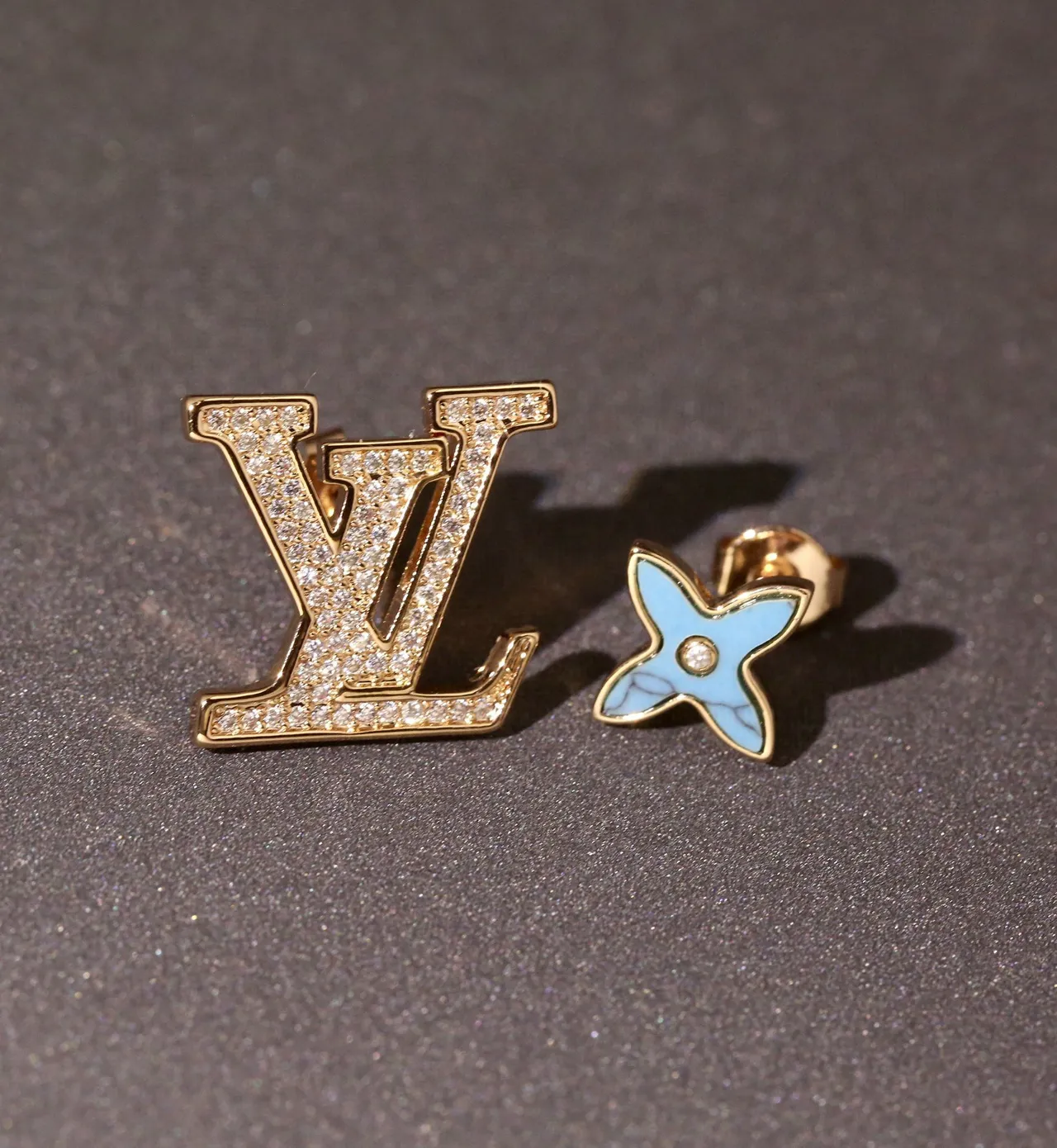 Louis Vuitton LV Monogram and Flower Stud Earrings 9