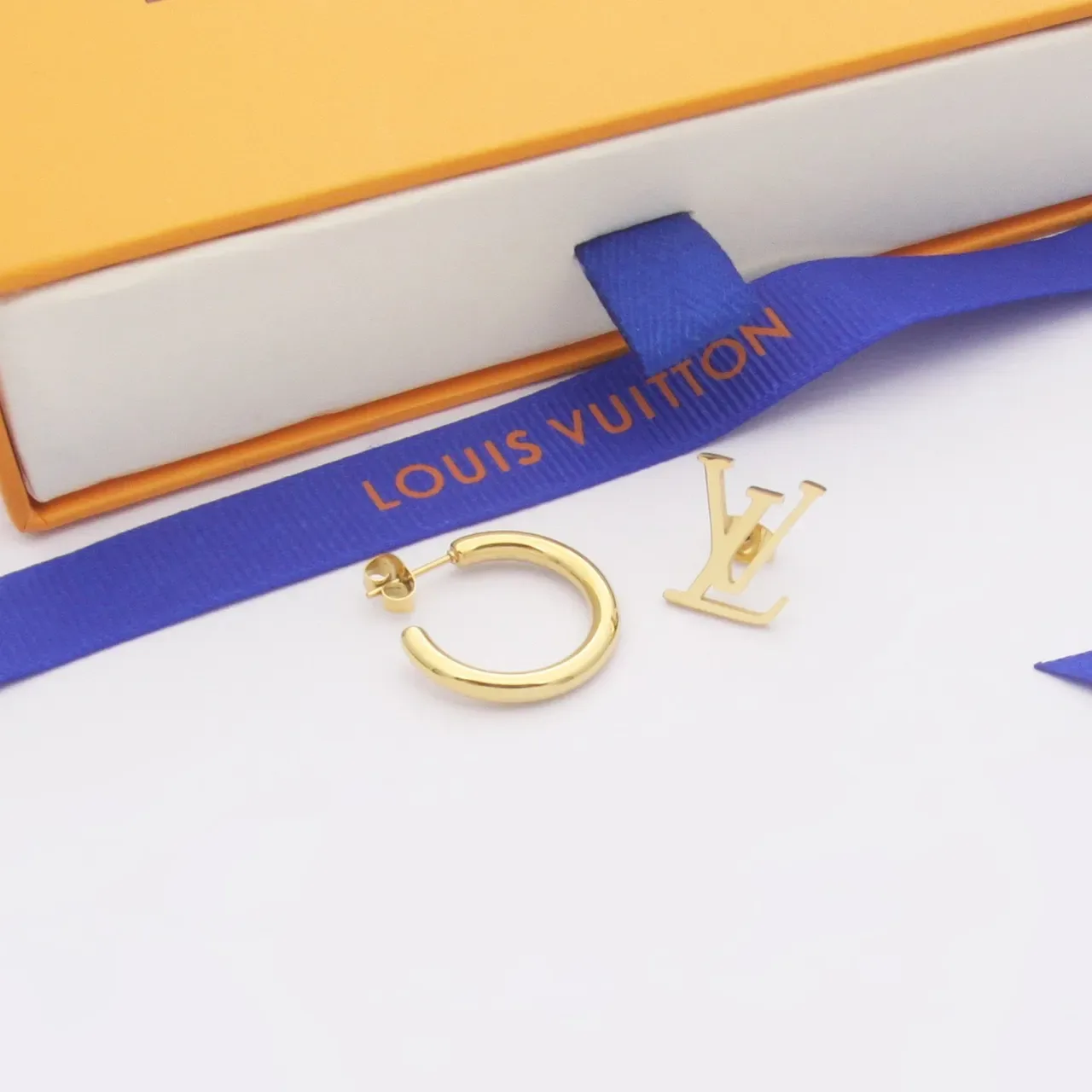 Louis Vuitton LV Monogram and Hoop Matte Black Earrings 4