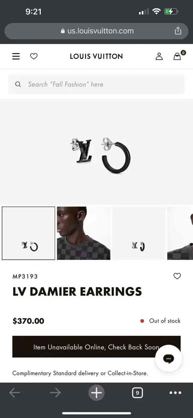 Louis Vuitton LV Monogram and Hoop Matte Black Earrings 6