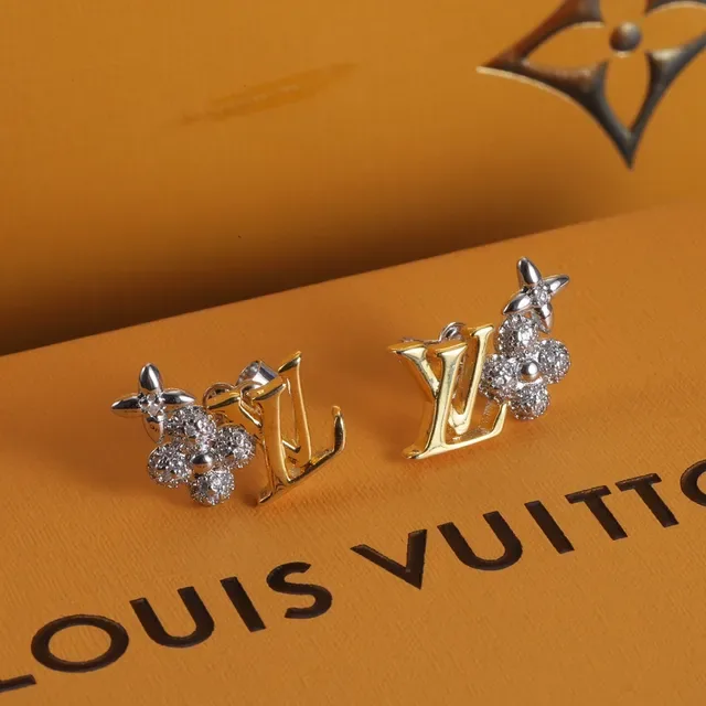 Louis Vuitton LV Monogram Crystal Floral Stud Earrings 3