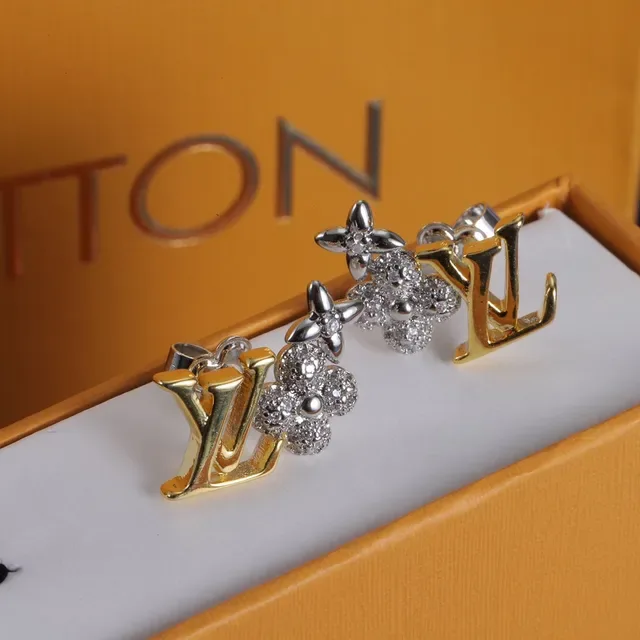 Louis Vuitton LV Monogram Crystal Floral Stud Earrings 4