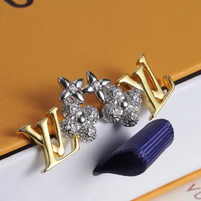 Louis Vuitton LV Monogram Crystal Floral Stud Earrings 6
