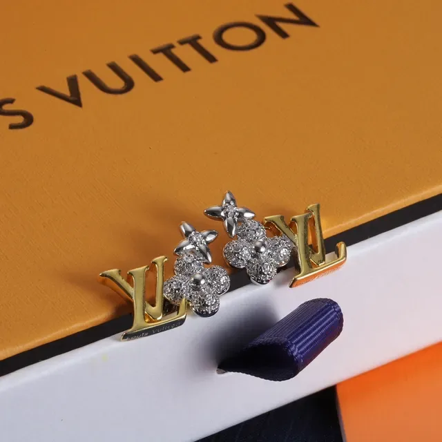 Louis Vuitton LV Monogram Crystal Floral Stud Earrings 9