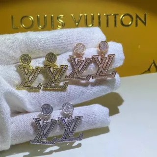 Louis Vuitton LV Monogram Pavé Crystal Dangling Earrings