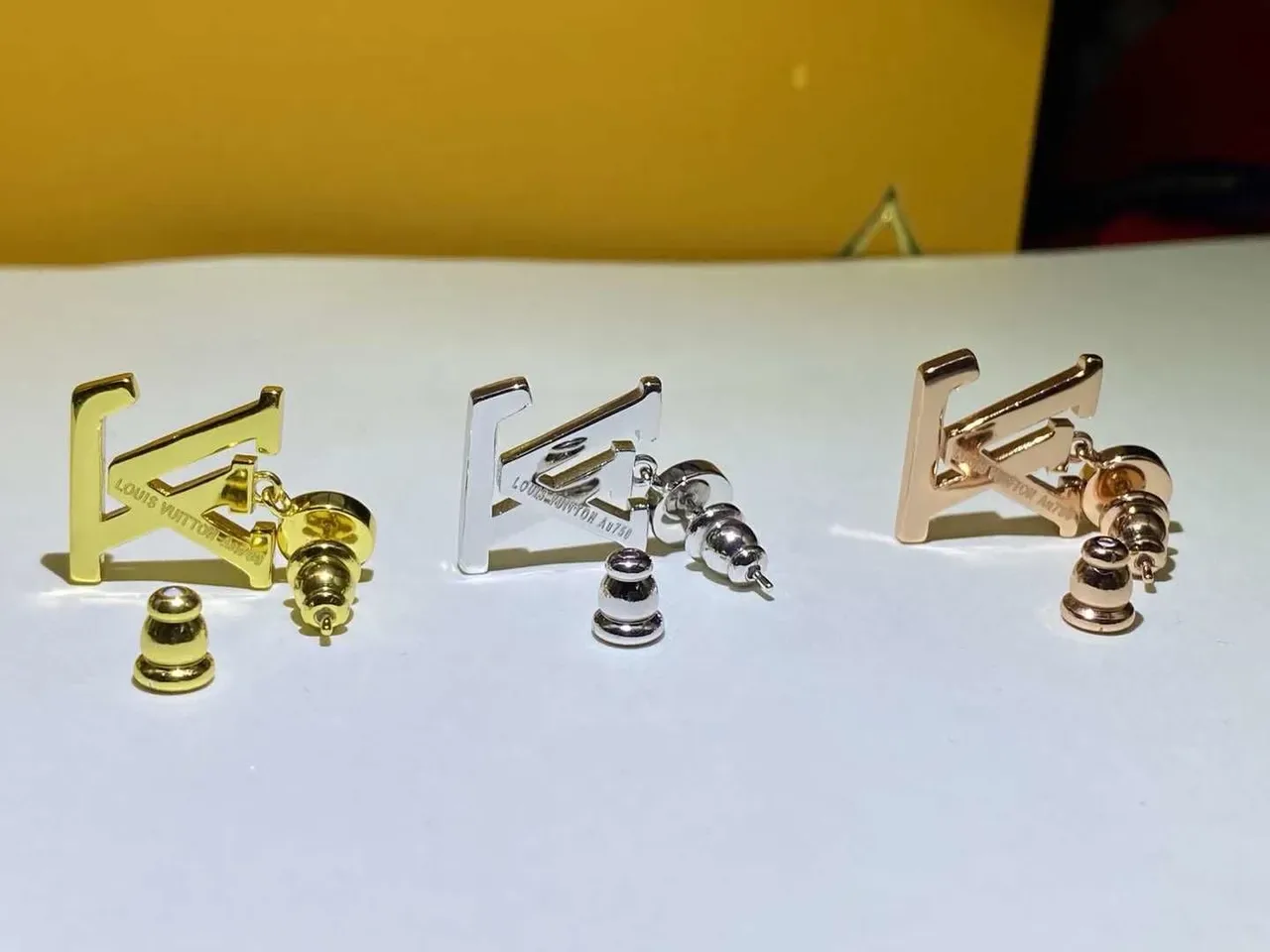 Louis Vuitton LV Monogram Pavé Crystal Dangling Earrings 4