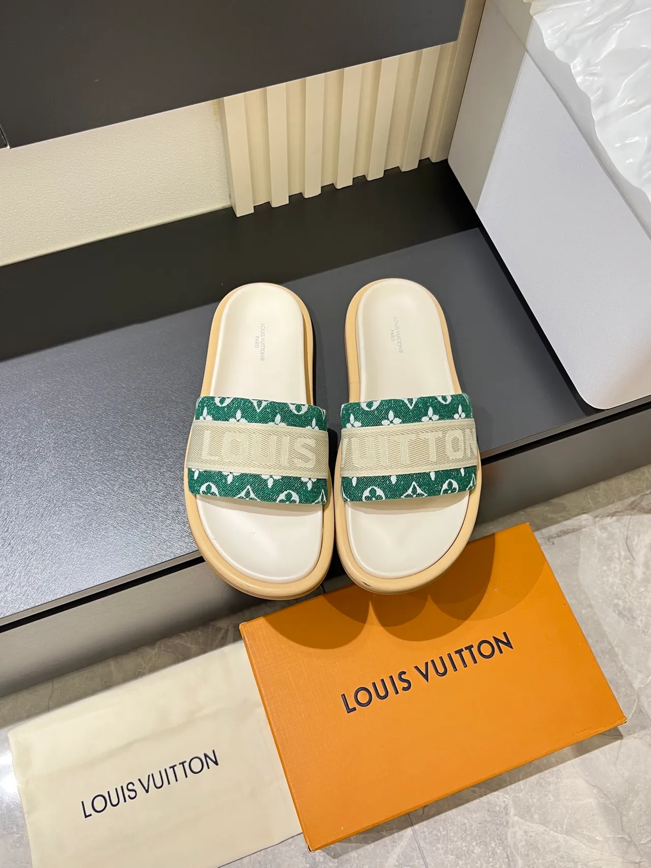 Louis Vuitton LV Slide Monogram Webbing Slippers 12