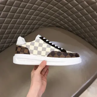 Louis Vuitton LV Trainer Beige Brown Damier Check suela de plataforma superior zapatillas lifestyle