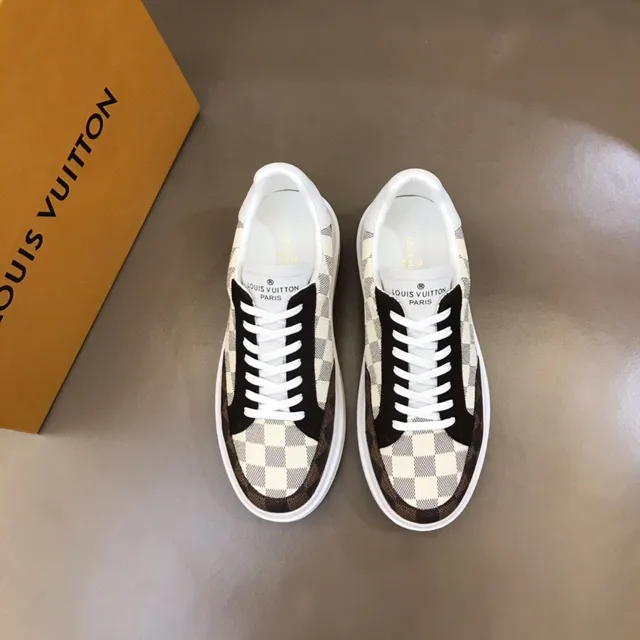 Louis Vuitton LV Trainer Beige Brown Damier Check Upper Platform Sole Lifestyle Sneakers 2