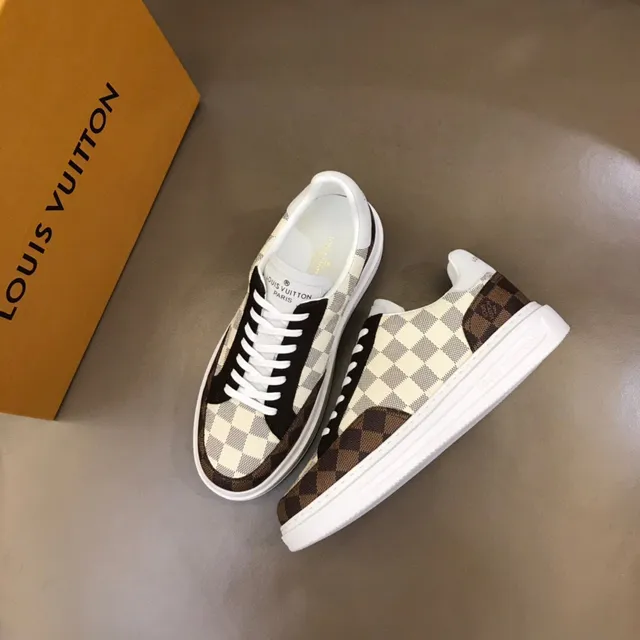 Louis Vuitton LV Trainer Beige Brown Damier Check Upper Platform Sole Lifestyle Sneakers 3