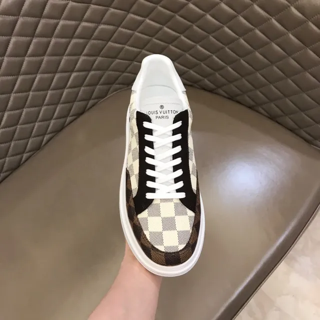 Louis Vuitton LV Trainer Beige Brown Damier Check Upper Platform Sole Lifestyle Sneakers 7