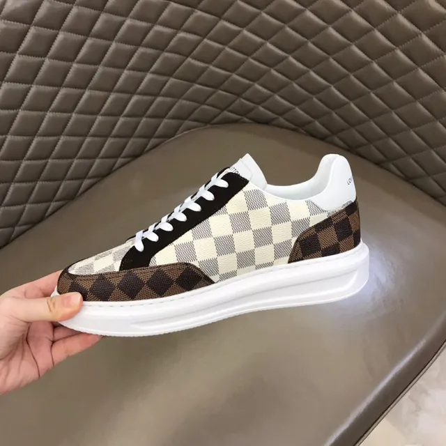 Louis Vuitton LV Trainer Beige Brown Damier Check Upper Platform Sole Lifestyle Sneakers 8