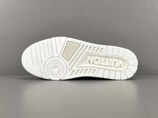Louis Vuitton LV Trainer Bege Branco Monogram Canvas Upper Sola Chunky Multicamadas Lifestyle Sneakers 13