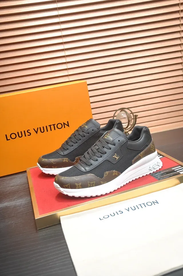 Louis Vuitton LV Trainer Black Brown Monogram Canvas Mixed-Material Upper Lifestyle Sneakers 4