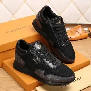 Louis Vuitton LV Trainer Negro Oro Malla Y Cuero Híbrido Superior Paneles Monogramados Lifestyle Sneakers
