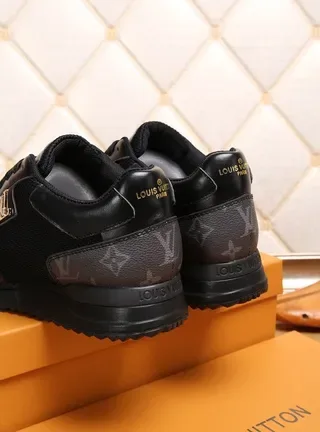 Louis Vuitton LV Trainer Black Gold Mesh And Leather Hybrid Upper Monogrammed Side Panels Lifestyle Sneakers 8