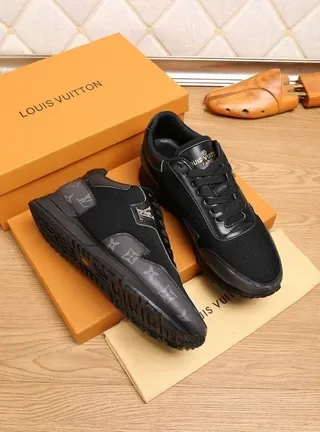 Louis Vuitton LV Trainer Black Gold Mesh And Leather Hybrid Upper Monogrammed Side Panels Lifestyle Sneakers 9