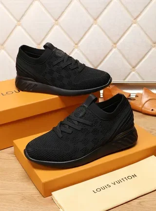 Louis Vuitton LV Trainer Black Knit Upper Monogrammed Medallion Lifestyle Sneakers 2
