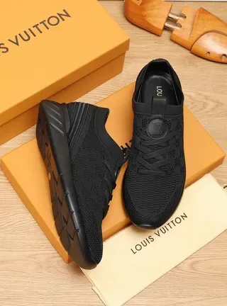 Louis Vuitton LV Trainer Black Knit Upper Monogrammed Medallion Lifestyle Sneakers 3