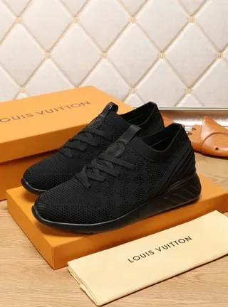 Louis Vuitton LV Trainer Black Knit Upper Monogrammed Medallion Lifestyle Sneakers 7