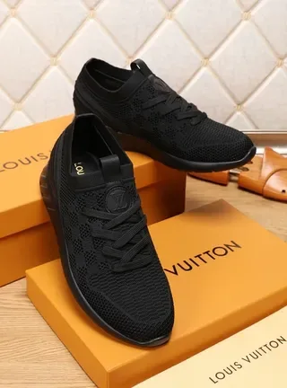 Louis Vuitton LV Trainer Black Knit Upper Monogrammed Medallion Lifestyle Sneakers 9