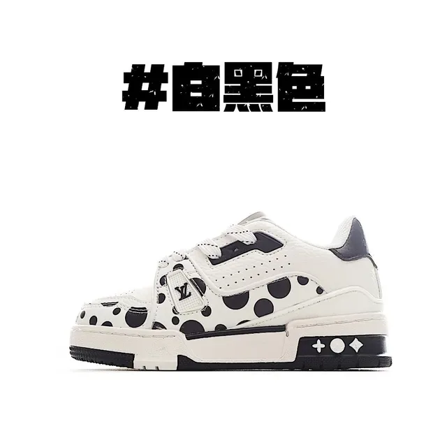Louis Vuitton LV Trainer Noir Blanc tige en Mesh-Suede superposée plaque Monogram bride sneakers lifestyle 8