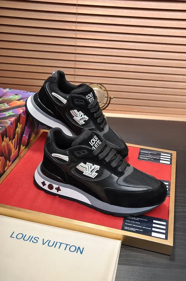 Louis Vuitton LV Trainer Black White Multi-Material Upper Monogrammed Side Logo Lifestyle Sneakers 5