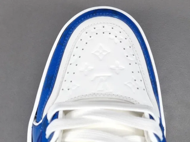 Louis Vuitton LV Trainer Blue White Layered Leather And Mesh Upper Sculpted Midsole Lifestyle Sneakers 6