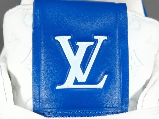 Louis Vuitton LV Trainer Blue White Layered Leather And Mesh Upper Sculpted Midsole Lifestyle Sneakers 9