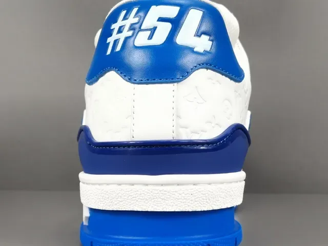 Louis Vuitton LV Trainer Blue White Layered Leather And Mesh Upper Sculpted Midsole Lifestyle Sneakers 10