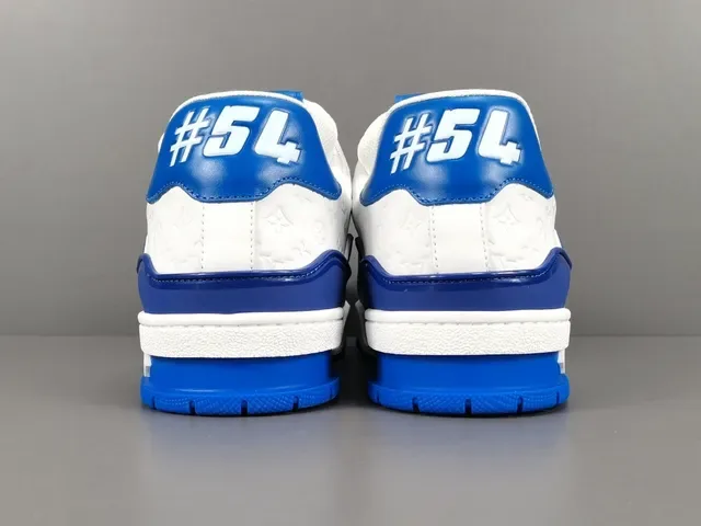 Louis Vuitton LV Trainer Blue White Layered Leather And Mesh Upper Sculpted Midsole Lifestyle Sneakers 12