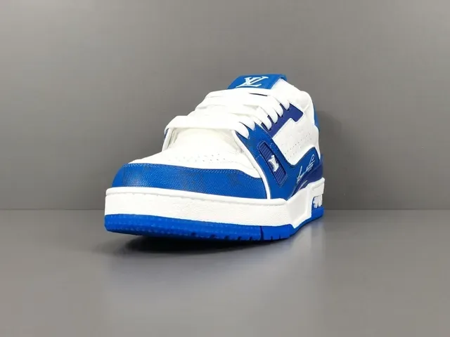 Louis Vuitton LV Trainer Blue White Layered Leather And Mesh Upper Sculpted Midsole Lifestyle Sneakers 18