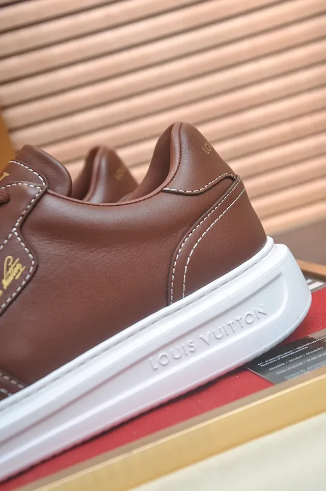 Louis Vuitton LV Trainer Brown White Leather Upper Platform Sole Lifestyle Sneakers 2