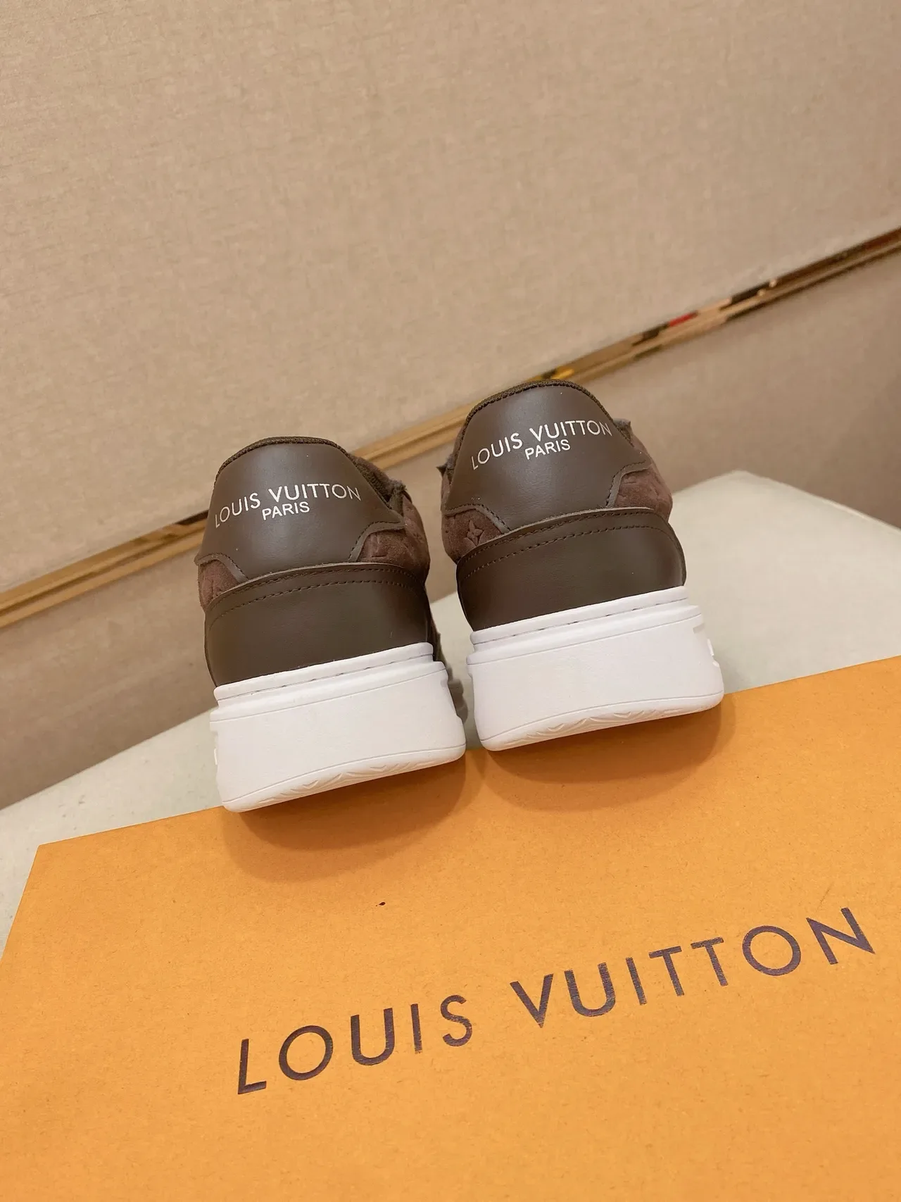 Louis Vuitton LV Trainer Brown White Monogrammed Suede Leather Overlays Lifestyle Sneakers 3