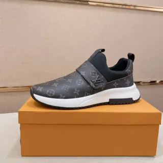 লুইস ভিটন LV Trainer ধূসর সাদা মোনোগ্রাম ক্যানভাস স্লিপ-অন লাইফস্টাইল স্নিকার্স