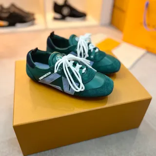 लुई विटन LV Trainer সবুজ ধূসর লো-টপ মিক্সড ম্যাটেরিয়াল লাইফস্টাইল স্নিকার্স