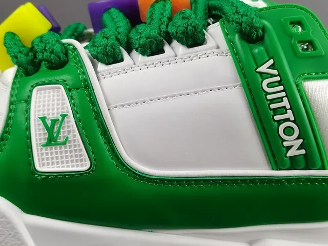 Louis Vuitton LV Trainer Green White Chunky Platform Sole Multicolor Rope Laces Lifestyle Sneakers 8