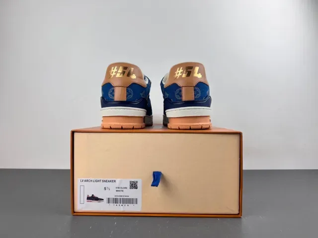 Louis Vuitton LV Trainer Navy Beige Denim Upper Monogram Print Lifestyle Zapatillas 16