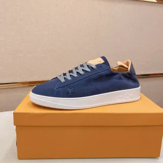 Louis Vuitton LV Trainer Zapatillas Navy White con Upper de Ante Low-Top Silhouette Lifestyle Sneakers