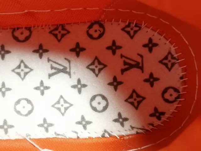 Louis Vuitton LV Trainer Orange White Low-Top Layered Textile-Leather-Mesh Lifestyle Sneakers 6