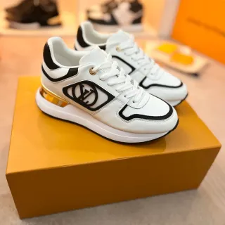 Louis Vuitton LV Trainer White Black Leather Upper Contrast Piping Lifestyle Sneakers