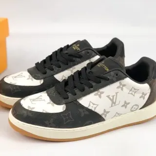 Louis Vuitton LV Trainer Blanco Negro Monogram-Panelado Contraste de Color Estilo de Vida Sneakers