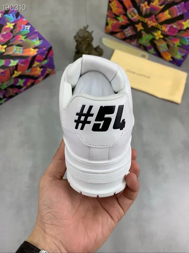 Louis Vuitton LV Trainer White Black Monogram-Print Leather Low-Top Lace-Up Lifestyle Sneakers 2