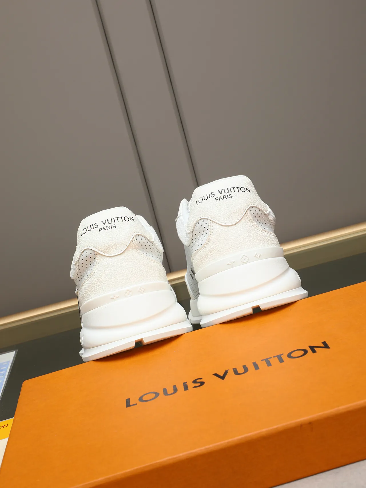Louis Vuitton LV Trainer White Black Perforated Leather Upper Bold Monogram Logo Lifestyle Sneakers 3